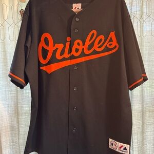 Majestic #18 LOPEZ Black ORIOLES Jersey